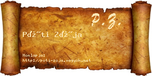 Póti Zója névjegykártya